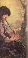 Xu Beihong the sound of the flute in oil